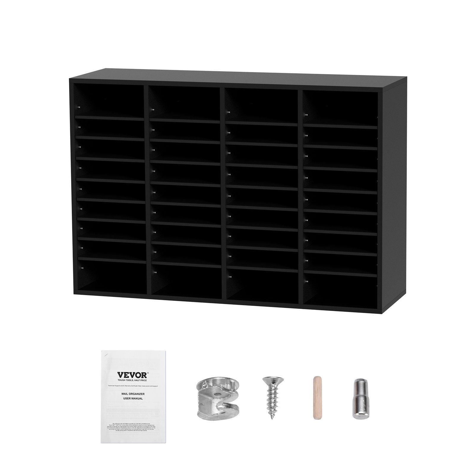 Wood Literature Organizer, 36 Compartments, File Sorter with Removable Shelves, Mailboxes Slot for Office V952-MZWJZLFPJBH363KG5V0