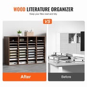 Literature Organizers, 36 Compartments Office Mailbox with Adjustable Shelves, Wood Literature Sorter V952-MZWJZLFPJBH36S6H5V0