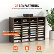 Literature Organizers, 36 Compartments Office Mailbox with Adjustable Shelves, Wood Literature Sorter V952-MZWJZLFPJBH36S6H5V0