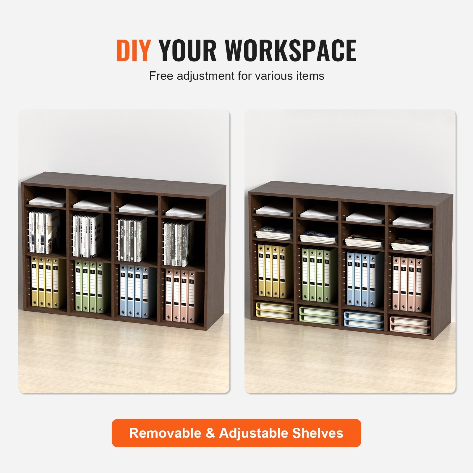 Literature Organizers, 36 Compartments Office Mailbox with Adjustable Shelves, Wood Literature Sorter V952-MZWJZLFPJBH36S6H5V0