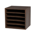 Wood Literature Organizer Adjustable File Sorter 5 Compartments Brown V952-MZWJZLFPJBHB5IQZ7V0