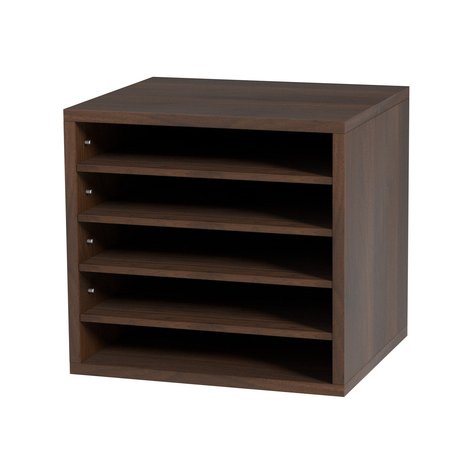 Wood Literature Organizer Adjustable File Sorter 5 Compartments Brown V952-MZWJZLFPJBHB5IQZ7V0