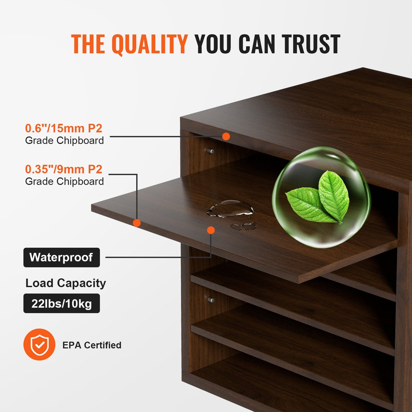 Wood Literature Organizer Adjustable File Sorter 5 Compartments Brown V952-MZWJZLFPJBHB5IQZ7V0