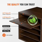 Wood Literature Organizer Adjustable File Sorter 5 Compartments Brown V952-MZWJZLFPJBHB5IQZ7V0