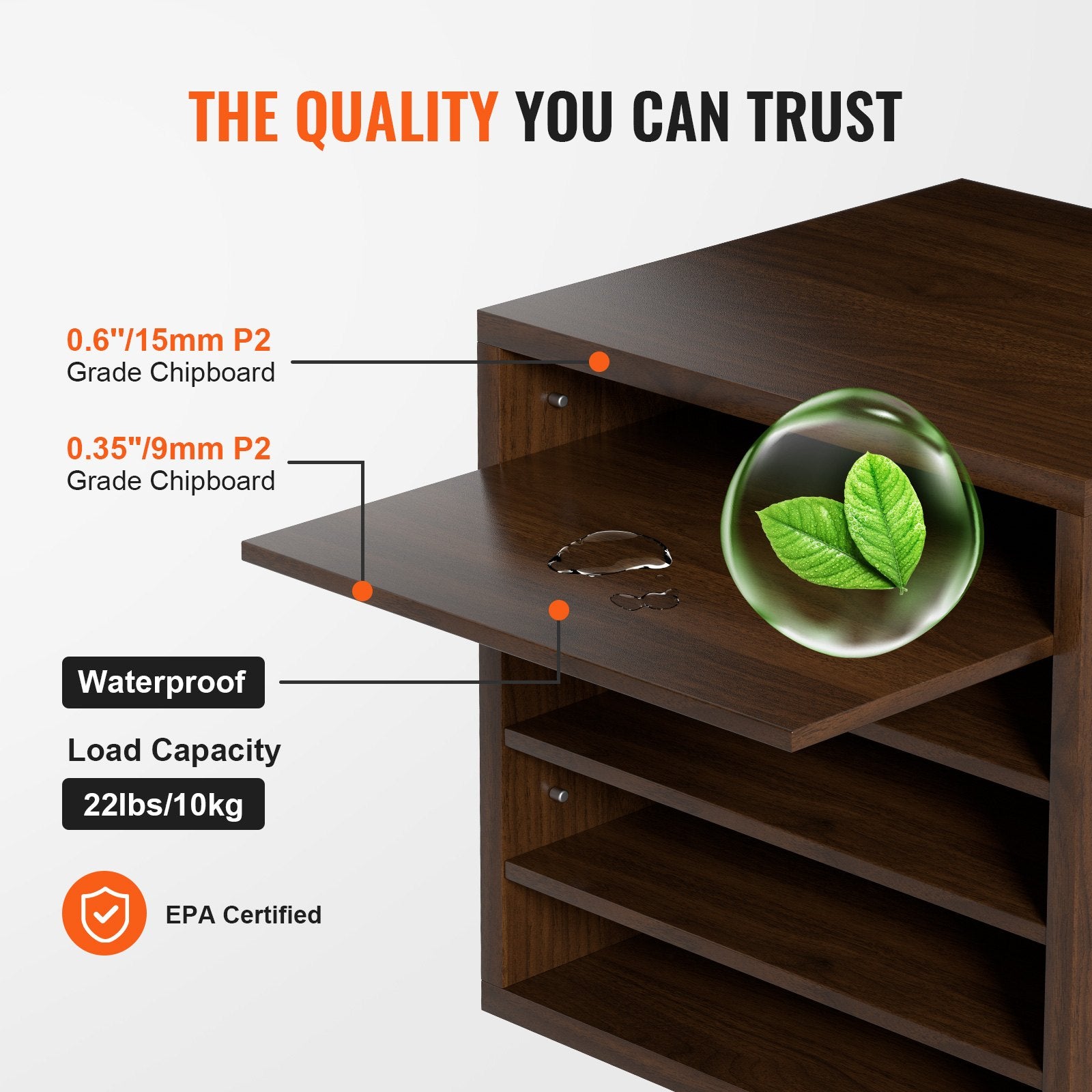 Wood Literature Organizer Adjustable File Sorter 5 Compartments Brown V952-MZWJZLFPJBHB5IQZ7V0