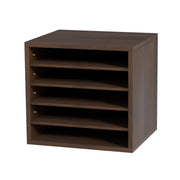 Wood Literature Organizer Adjustable File Sorter 5 Compartments Brown V952-MZWJZLFPJBHB5IQZ7V0