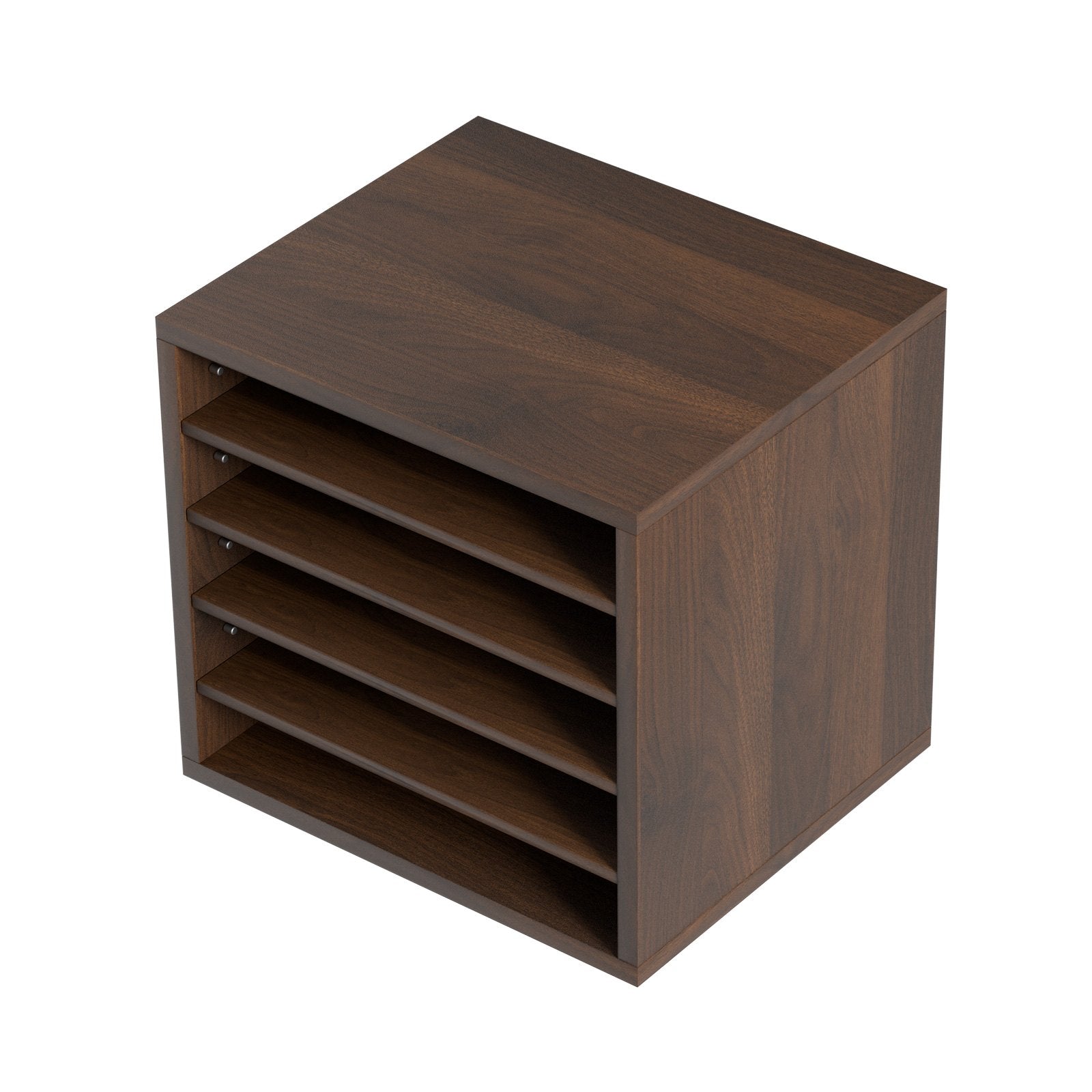 Wood Literature Organizer Adjustable File Sorter 5 Compartments Brown V952-MZWJZLFPJBHB5IQZ7V0