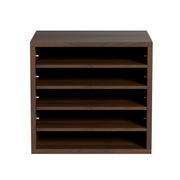 Wood Literature Organizer Adjustable File Sorter 5 Compartments Brown V952-MZWJZLFPJBHB5IQZ7V0