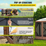 Pop-up Camping Gazebo Camping Canopy Shelter 6 Sided 10' x 10' Sun Shade V952-MZY610FT10FT67P5KV0