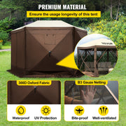 Pop-up Camping Gazebo Camping Canopy Shelter 6 Sided 10' x 10' Sun Shade V952-MZY610FT10FT67P5KV0