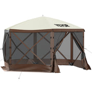 Pop-up Camping Gazebo Camping Canopy Shelter 6 Sided 10' x 10' Sun Shade V952-MZY610FT10FT67P5KV0