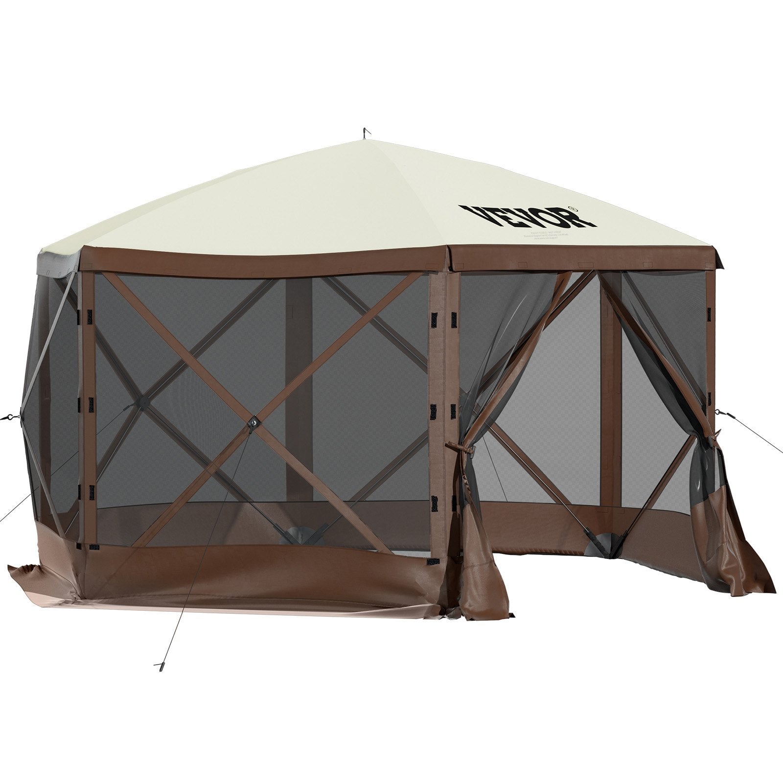 Pop-up Camping Gazebo Camping Canopy Shelter 6 Sided 10' x 10' Sun Shade V952-MZY610FT10FT67P5KV0