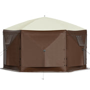 Pop-up Camping Gazebo Camping Canopy Shelter 6 Sided 10' x 10' Sun Shade V952-MZY610FT10FT67P5KV0