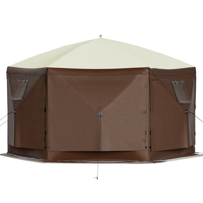 Pop-up Camping Gazebo Camping Canopy Shelter 6 Sided 10' x 10' Sun Shade V952-MZY610FT10FT67P5KV0