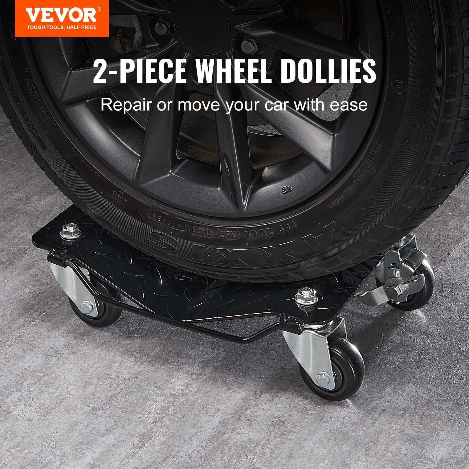Car Dolly Wheel Tire Dolly 2 PCS Heavy Duty Skate Auto Repair Dolly 3000LB V952-NASLSBY215002P76DV0