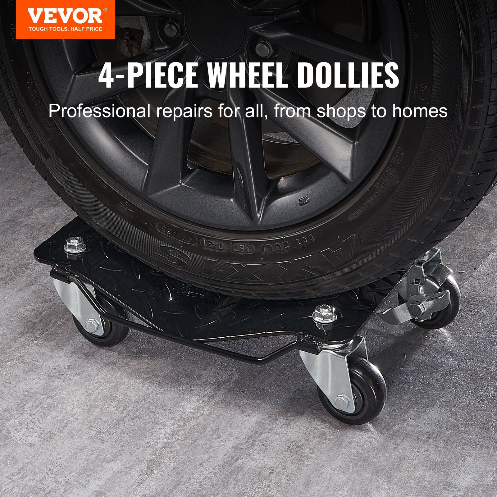 Car Dolly Wheel Tire Dolly 4 PCS Heavy Duty Skate Auto Repair Dolly 6000LB V952-NASLSBY415002SZ5TV0