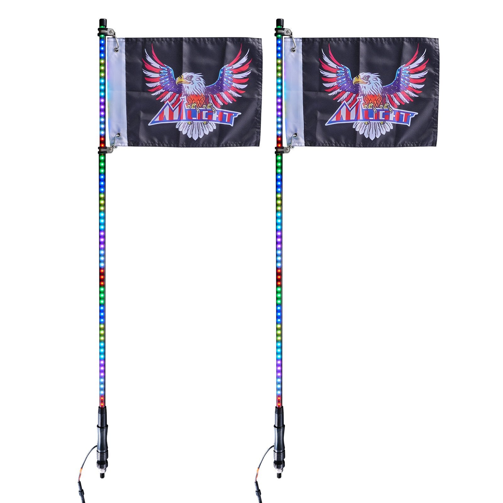 2 PCS 3 FT Whip Light, APP & RF Remote Control Led Whip Light, Waterproof RGB Chasing Lighted Whips with 4 V952-NBKJPPTDZ3YC08D12V9