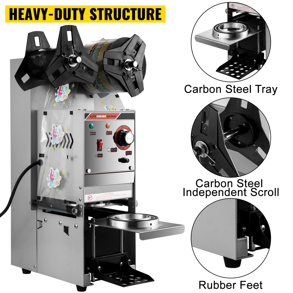 Semi-automatic Cup Sealing Machine Cup Sealer Silver 300-500 Cups/Hour V952-NFKWY-680220VX97FV3
