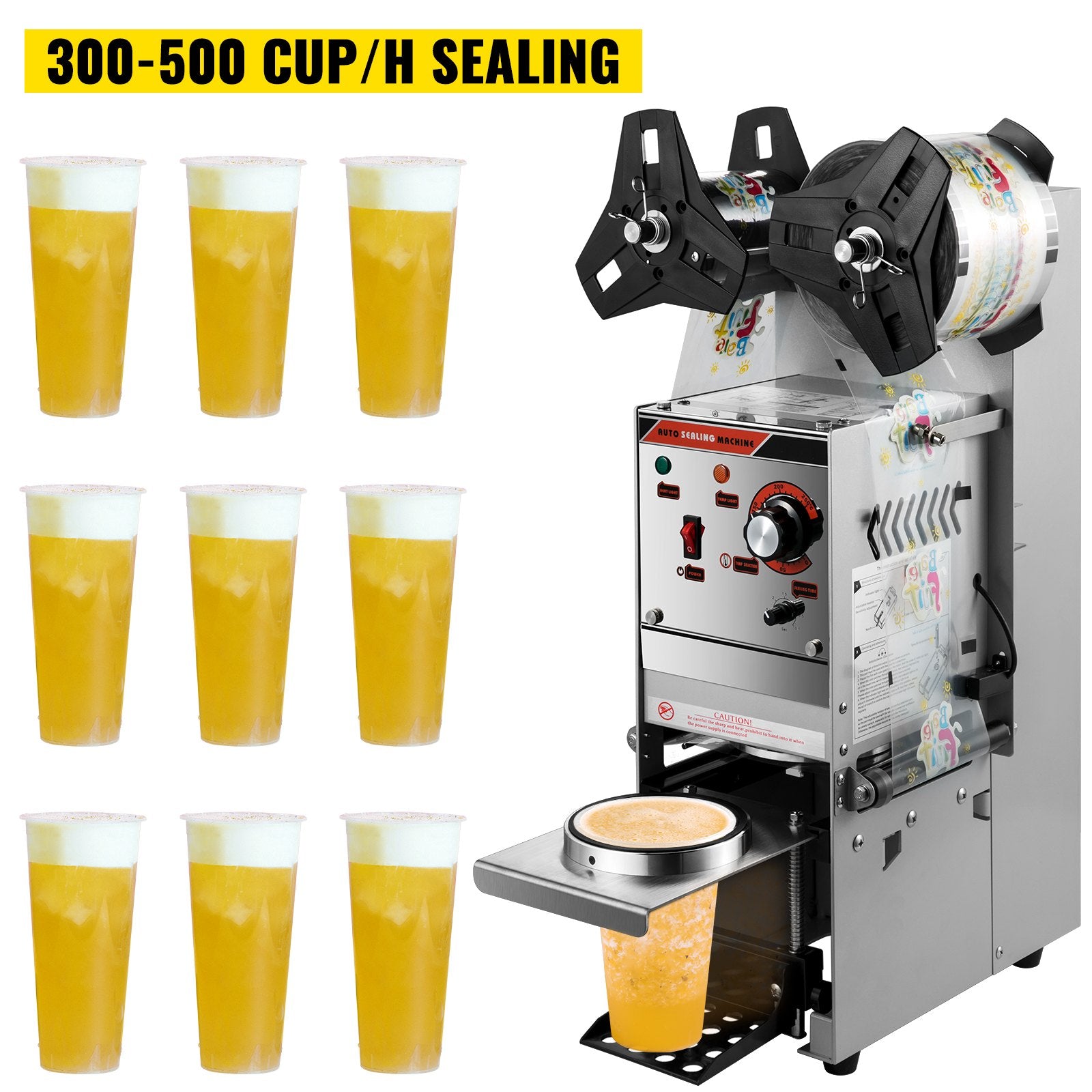 Semi-automatic Cup Sealing Machine Cup Sealer Silver 300-500 Cups/Hour V952-NFKWY-680220VX97FV3