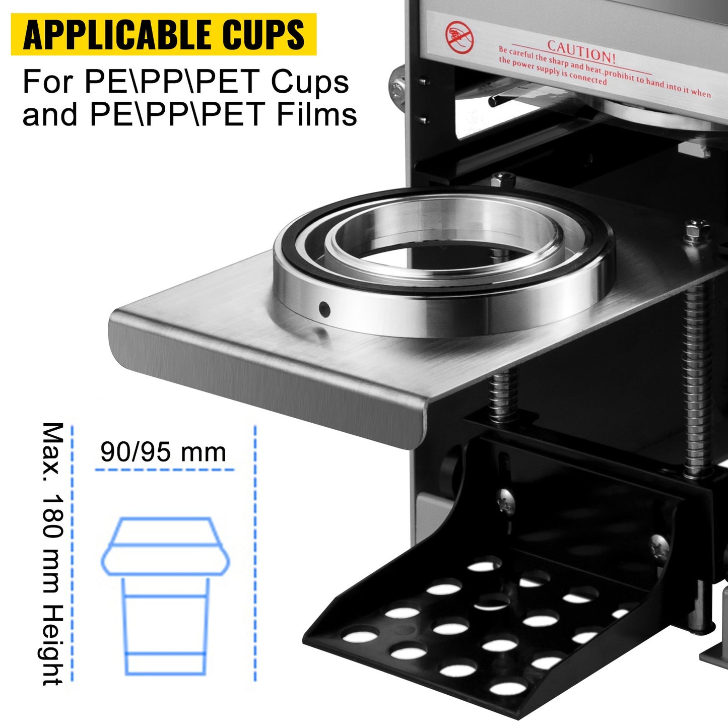 Semi-automatic Cup Sealing Machine Cup Sealer Silver 300-500 Cups/Hour V952-NFKWY-680220VX97FV3