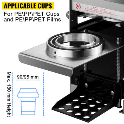 Semi-automatic Cup Sealing Machine Cup Sealer Silver 300-500 Cups/Hour V952-NFKWY-680220VX97FV3