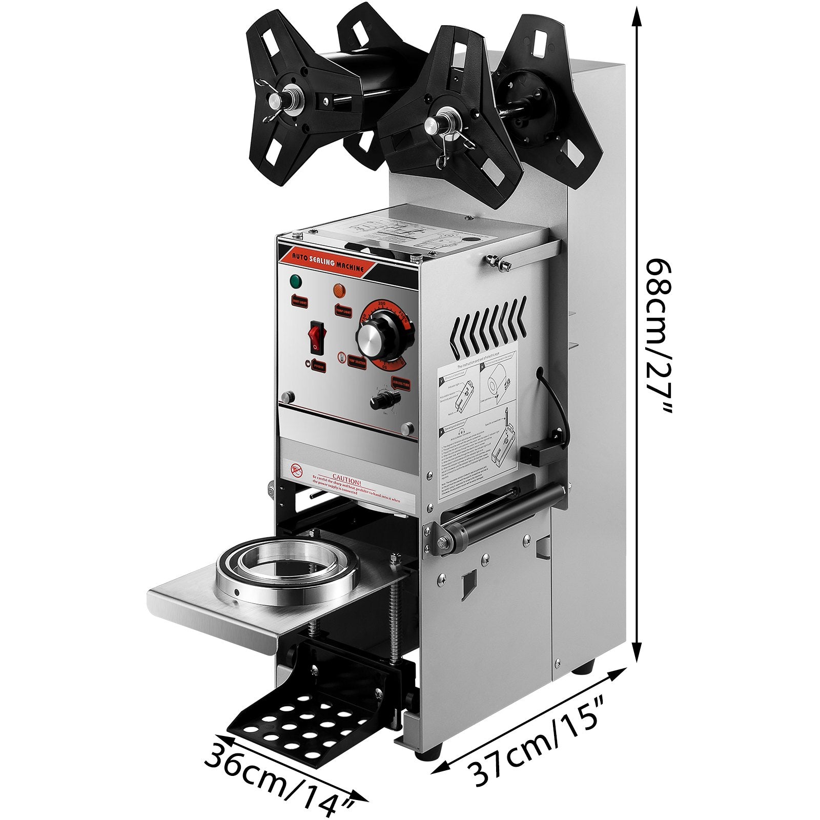 Semi-automatic Cup Sealing Machine Cup Sealer Silver 300-500 Cups/Hour V952-NFKWY-680220VX97FV3