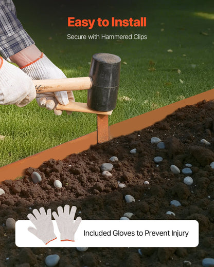 Steel Landscape Edging, 10 Packs 40 x 4.5 in Weather-Resistant & Pre-Rust Metal Landscape Edging, Bendable V952-NHGJSPZ40INC64GX7V0