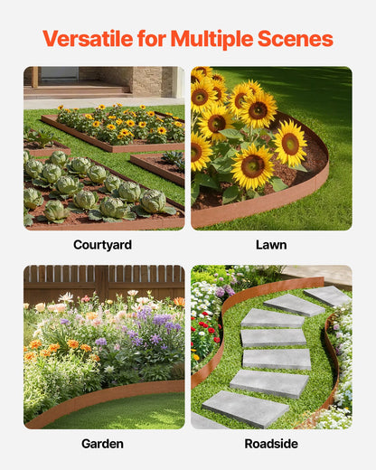 Steel Landscape Edging, 10 Packs 40 x 4.5 in Weather-Resistant & Pre-Rust Metal Landscape Edging, Bendable V952-NHGJSPZ40INC64GX7V0