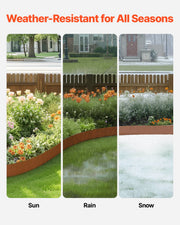 Steel Landscape Edging, 6 Packs 40 x 8 in Weather-Resistant & Pre-Rust Metal Landscape Edging, Bendable V952-NHGJSPZ6PCS46POJUV0