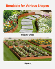 Steel Landscape Edging, 6 Packs 40 x 8 in Weather-Resistant & Pre-Rust Metal Landscape Edging, Bendable V952-NHGJSPZ6PCS46POJUV0