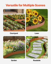 Steel Landscape Edging, 6 Packs 40 x 8 in Weather-Resistant & Pre-Rust Metal Landscape Edging, Bendable V952-NHGJSPZ6PCS46POJUV0