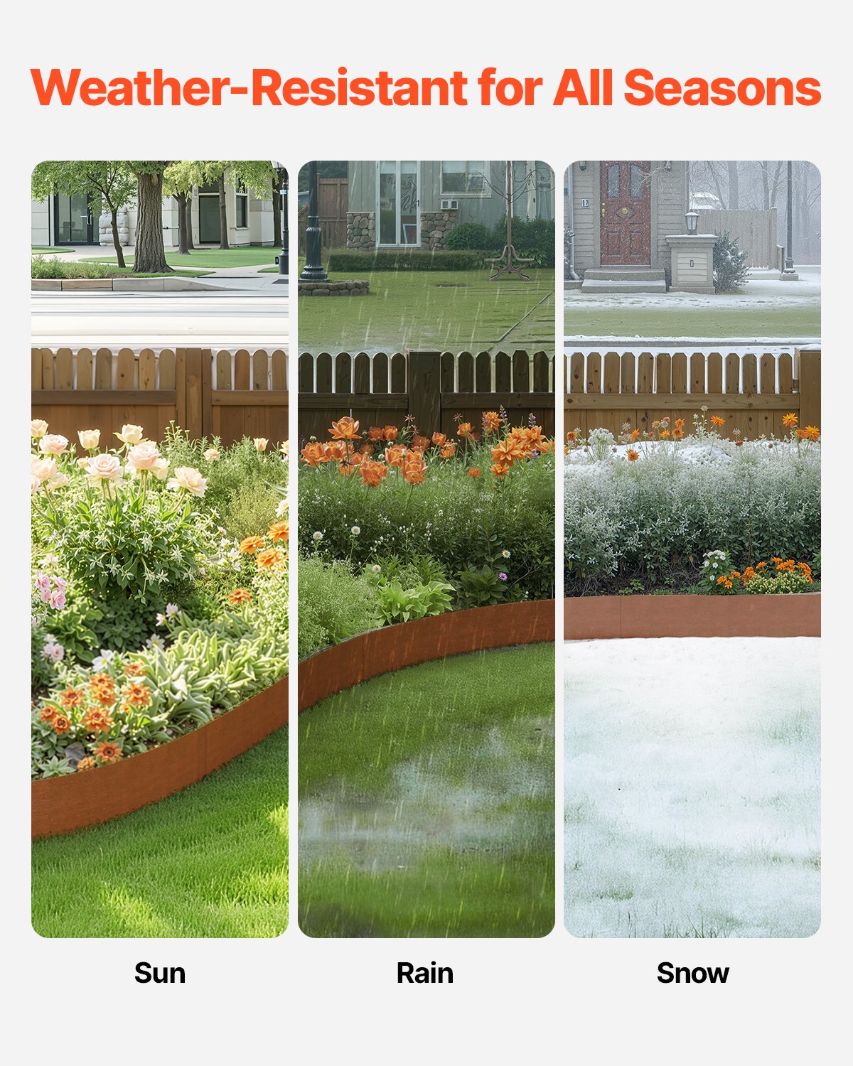 Steel Landscape Edging, 6 Packs 40 x 6 in Weather-Resistant & Pre-Rust Metal Landscape Edging, Bendable V952-NHGJSPZ6PCS4V29W9V0