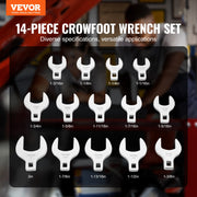 Crowfoot Wrench Set, 1/2" Drive 14-Piece SAE (1-1/16" - 2") Crows Foot Wrench Set with Storage Tray, 40CR V952-NJBSTZJT1214TFIT9V0