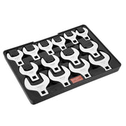 Crowfoot Wrench Set, 1/2" Drive 14-Piece SAE (1-1/16" - 2") Crows Foot Wrench Set with Storage Tray, 40CR V952-NJBSTZJT1214TFIT9V0