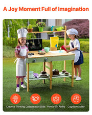 Wooden Mud Kitchen Outdoor Toy Play Kitchen Set for Kids Pretend Playset V952-NJCFJDK30INCJRL7DV0