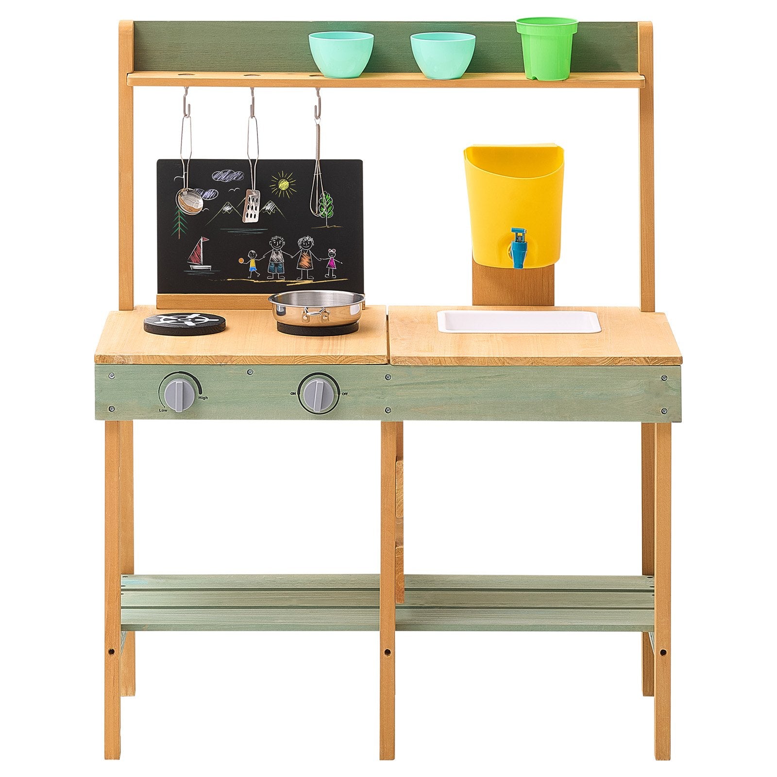 Wooden Mud Kitchen Outdoor Toy Play Kitchen Set for Kids Pretend Playset V952-NJCFJDK30INCJRL7DV0