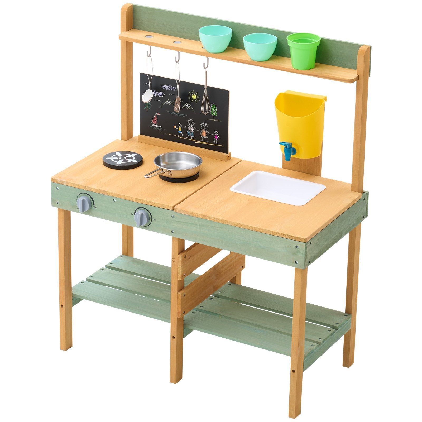 Wooden Mud Kitchen Outdoor Toy Play Kitchen Set for Kids Pretend Playset V952-NJCFJDK30INCJRL7DV0