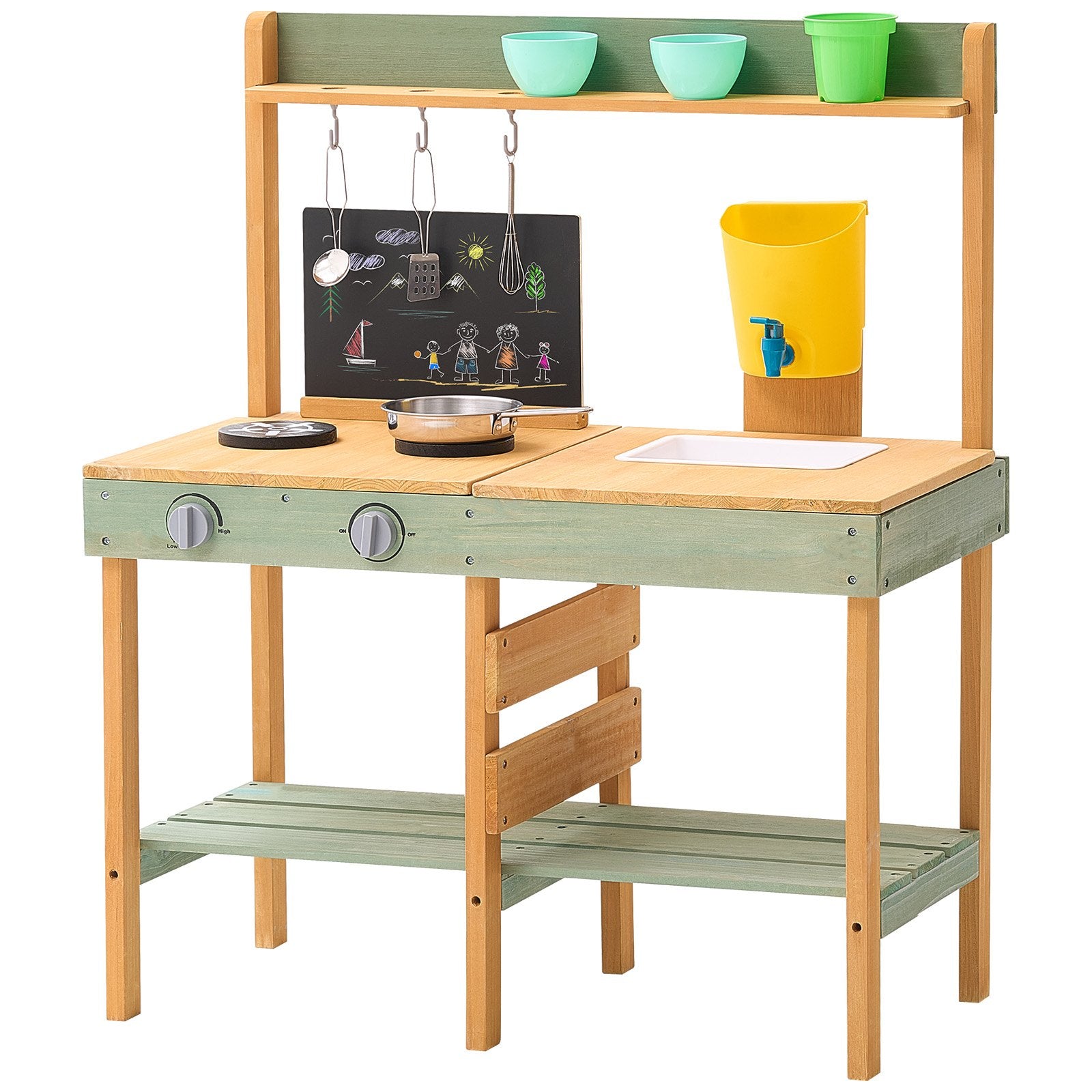 Wooden Mud Kitchen Outdoor Toy Play Kitchen Set for Kids Pretend Playset V952-NJCFJDK30INCJRL7DV0