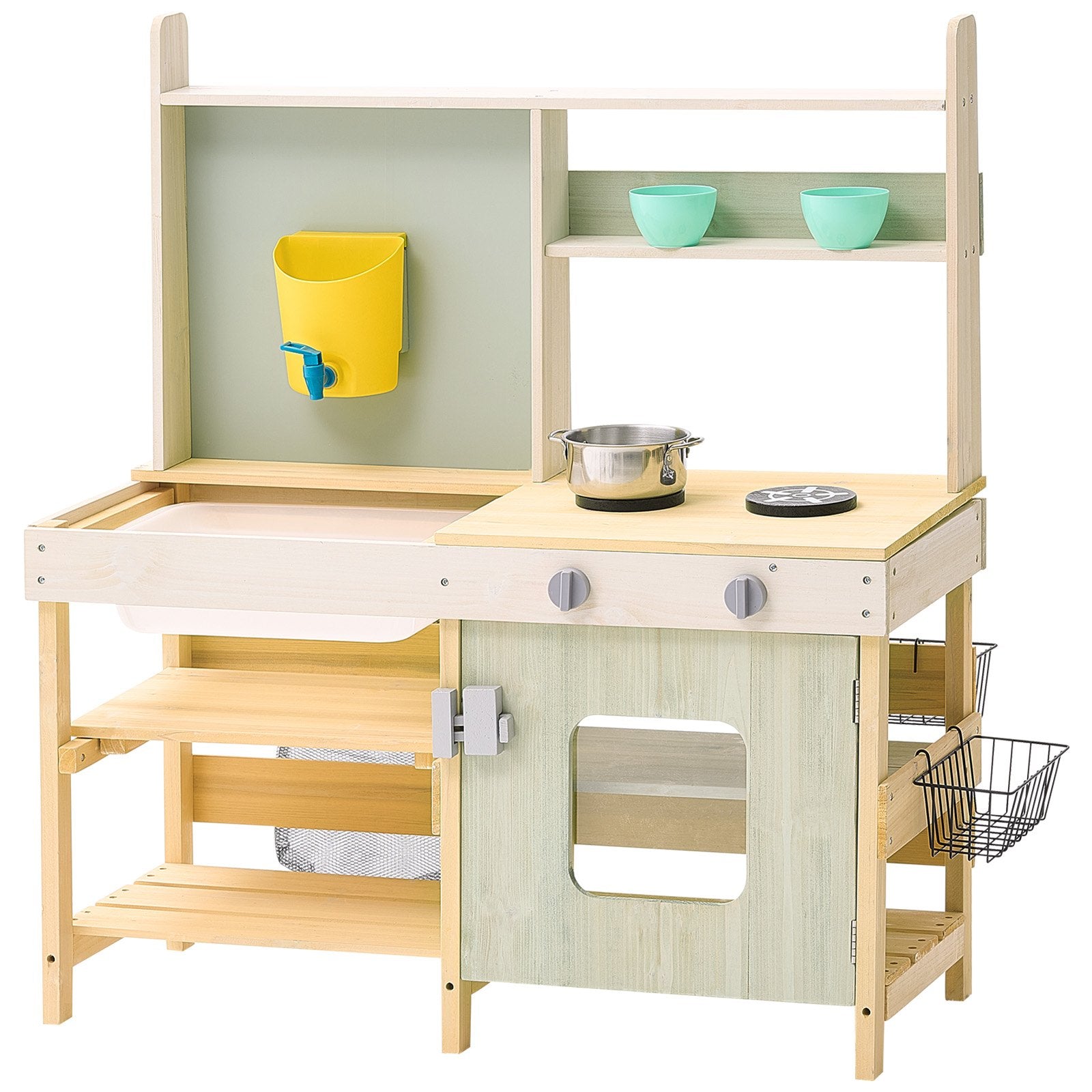 Wooden Mud Kitchen Outdoor Toy Play Kitchen Set for Kids Pretend Playset V952-NJCFJDK35INC4D3XEV0