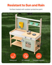Wooden Mud Kitchen Outdoor Toy Play Kitchen Set for Kids Pretend Playset V952-NJCFJDK35INC4D3XEV0