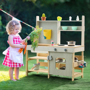 Wooden Mud Kitchen Outdoor Toy Play Kitchen Set for Kids Pretend Playset V952-NJCFJDK35INC4D3XEV0