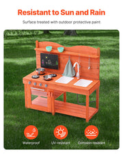 Wooden Mud Kitchen Outdoor Toy Play Kitchen Set for Kids Pretend Playset V952-NJCFJDK40INC0CXFQV0
