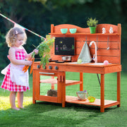 Wooden Mud Kitchen Outdoor Toy Play Kitchen Set for Kids Pretend Playset V952-NJCFJDK40INC0CXFQV0