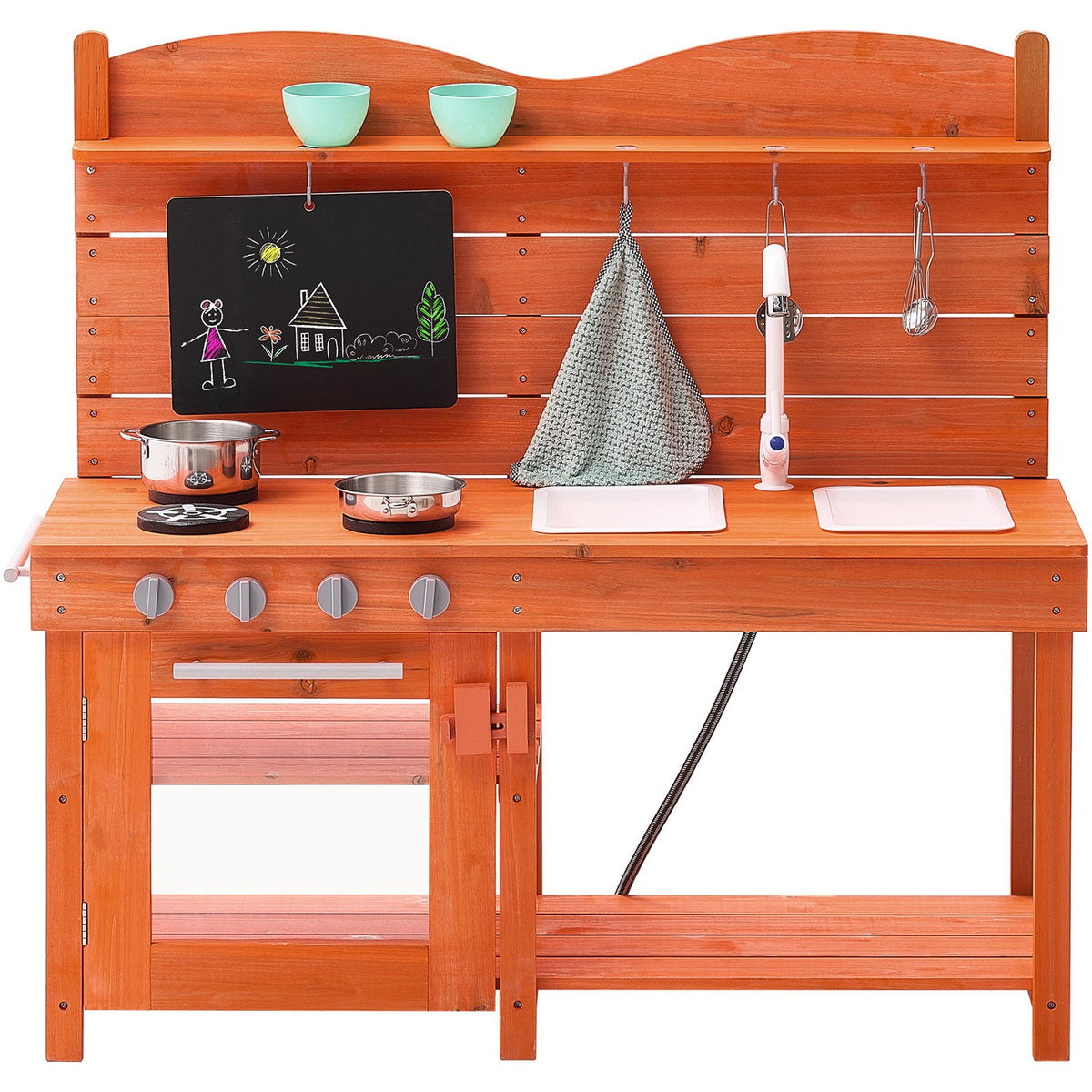 Wooden Mud Kitchen Outdoor Toy Play Kitchen Set for Kids Pretend Playset V952-NJCFJDK40INC0CXFQV0