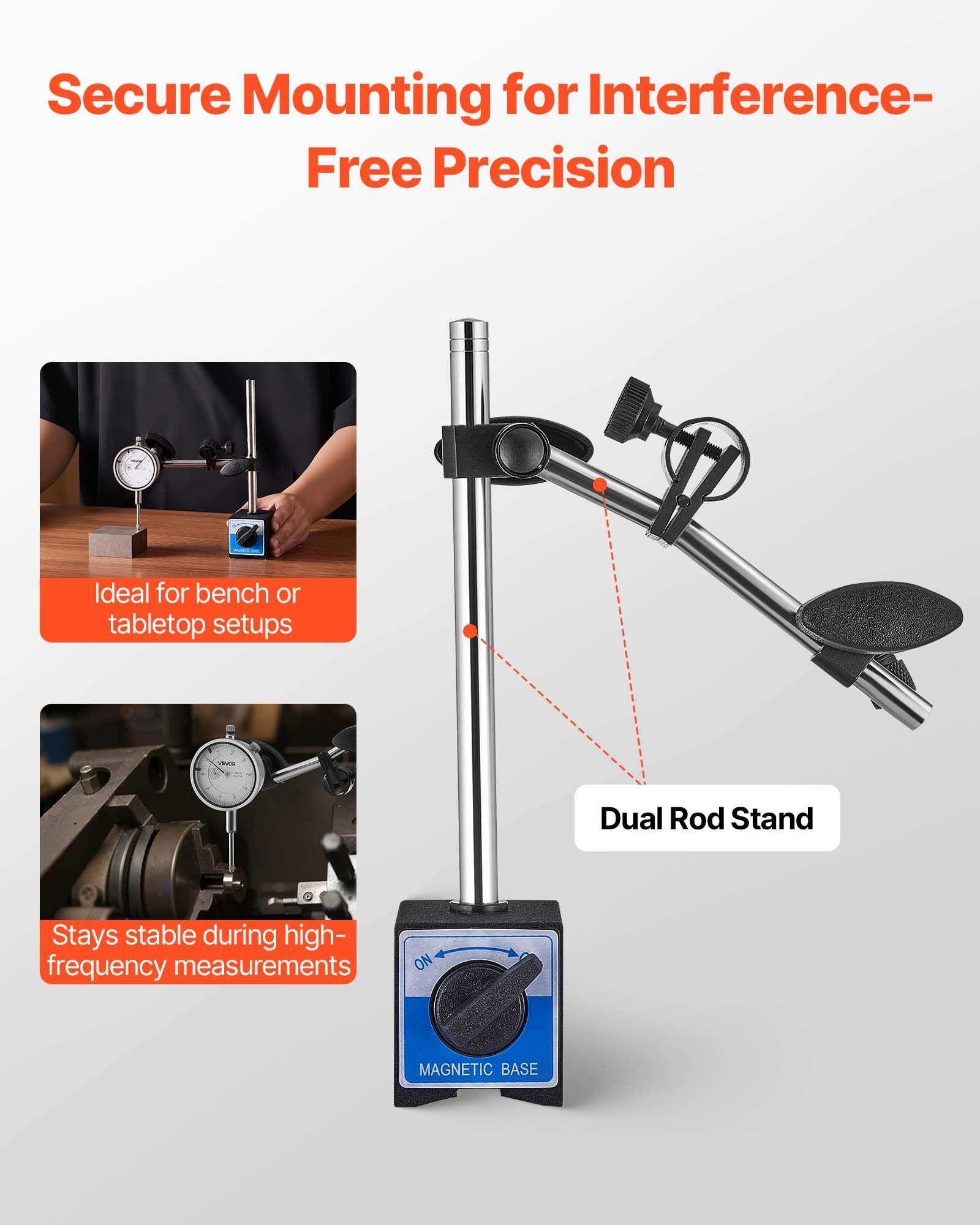 Dial Test Indicator with Dual Rod Stand and Storage Case, 0.03 mm Accuracy, 0-25.4mm Range, Fine Adjustable V952-NJCLGJGJDBFB3JPMJ001V0
