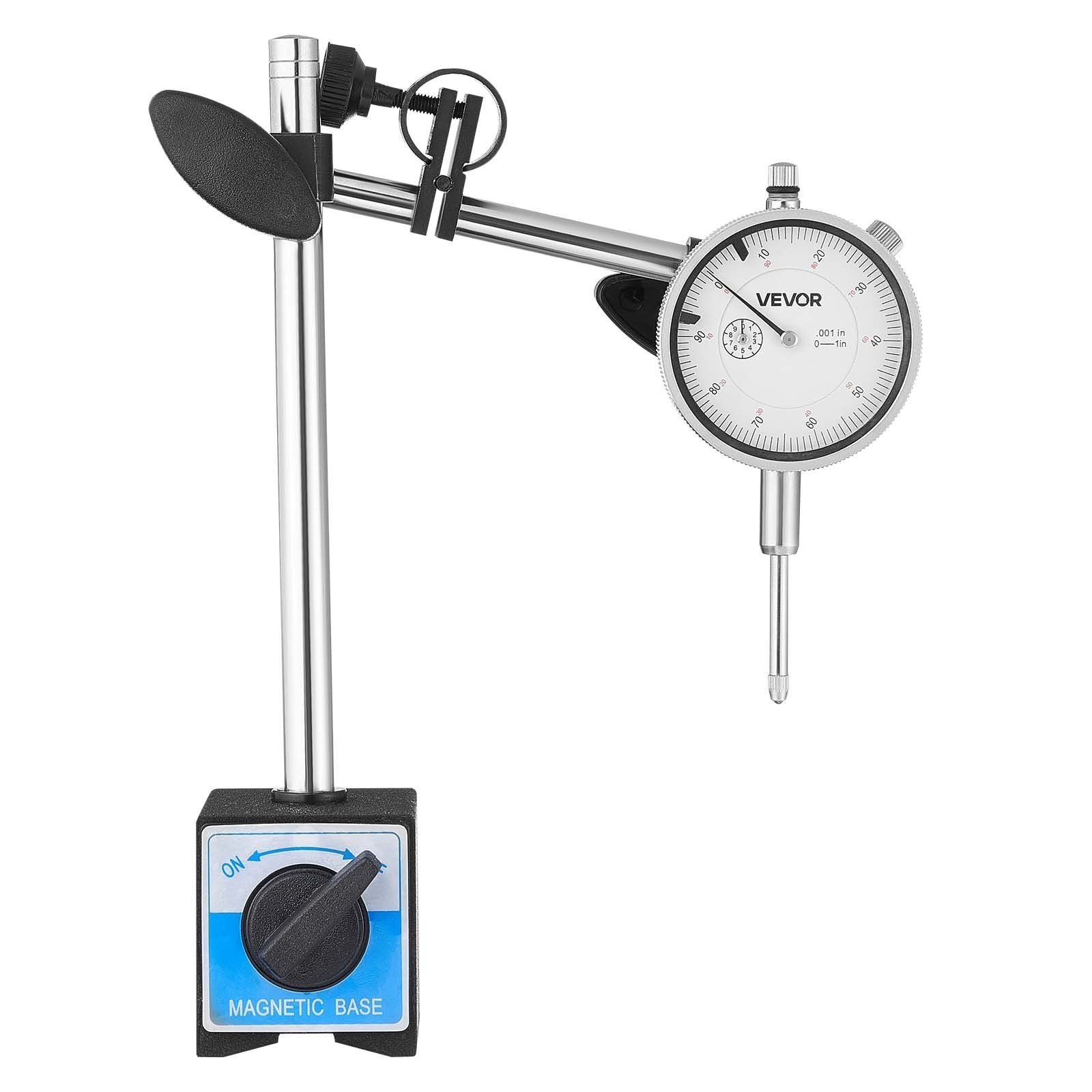 Dial Test Indicator with Dual Rod Stand and Storage Case, 0.03 mm Accuracy, 0-25.4mm Range, Fine Adjustable V952-NJCLGJGJDBFB3JPMJ001V0