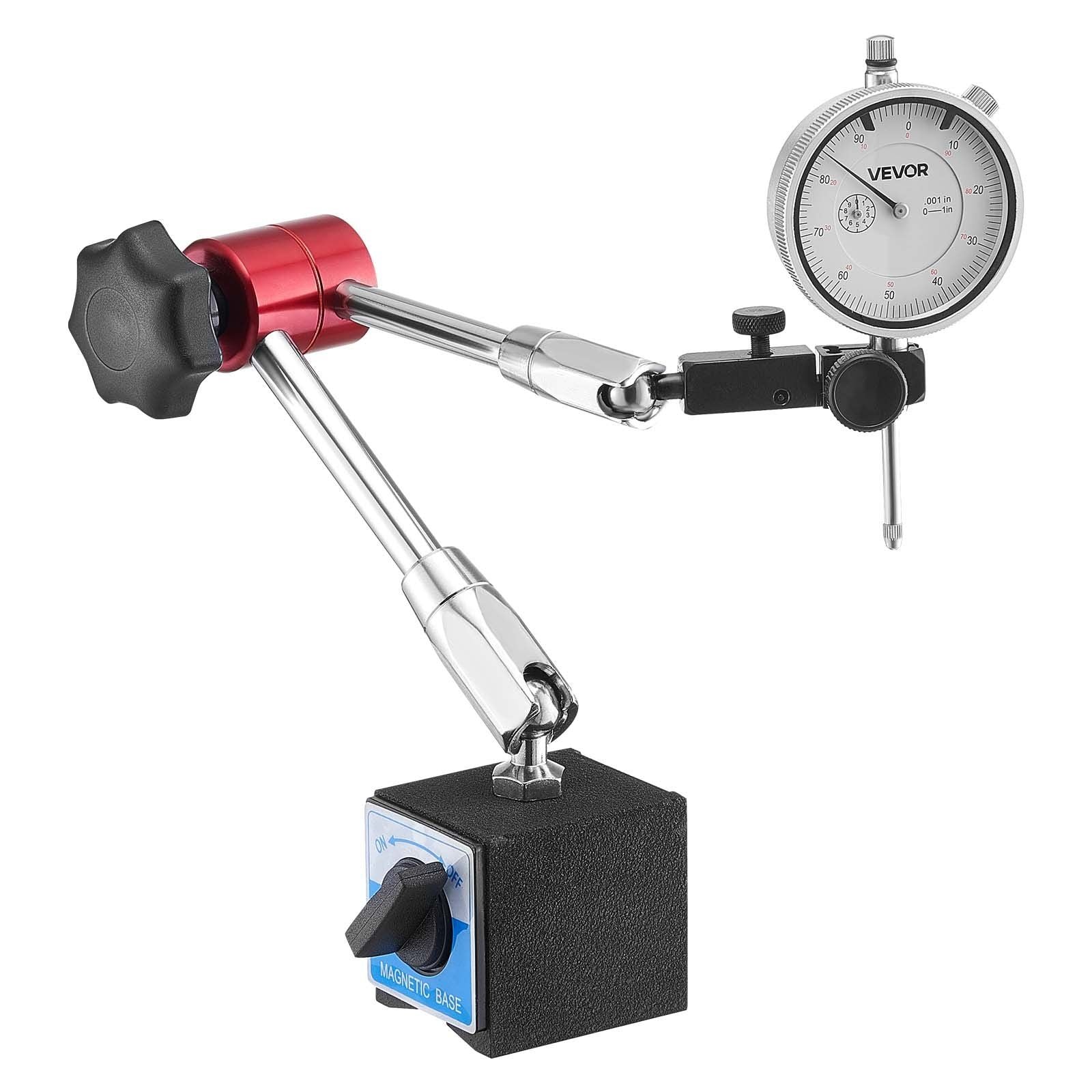 Dial Test Indicator with Magnetic Flexible Base Stand, 0.03 mm Accuracy, 0-25.4mm Range, Fine Adjustable Long V952-NJCLGJGJDBFBE9F6A001V0