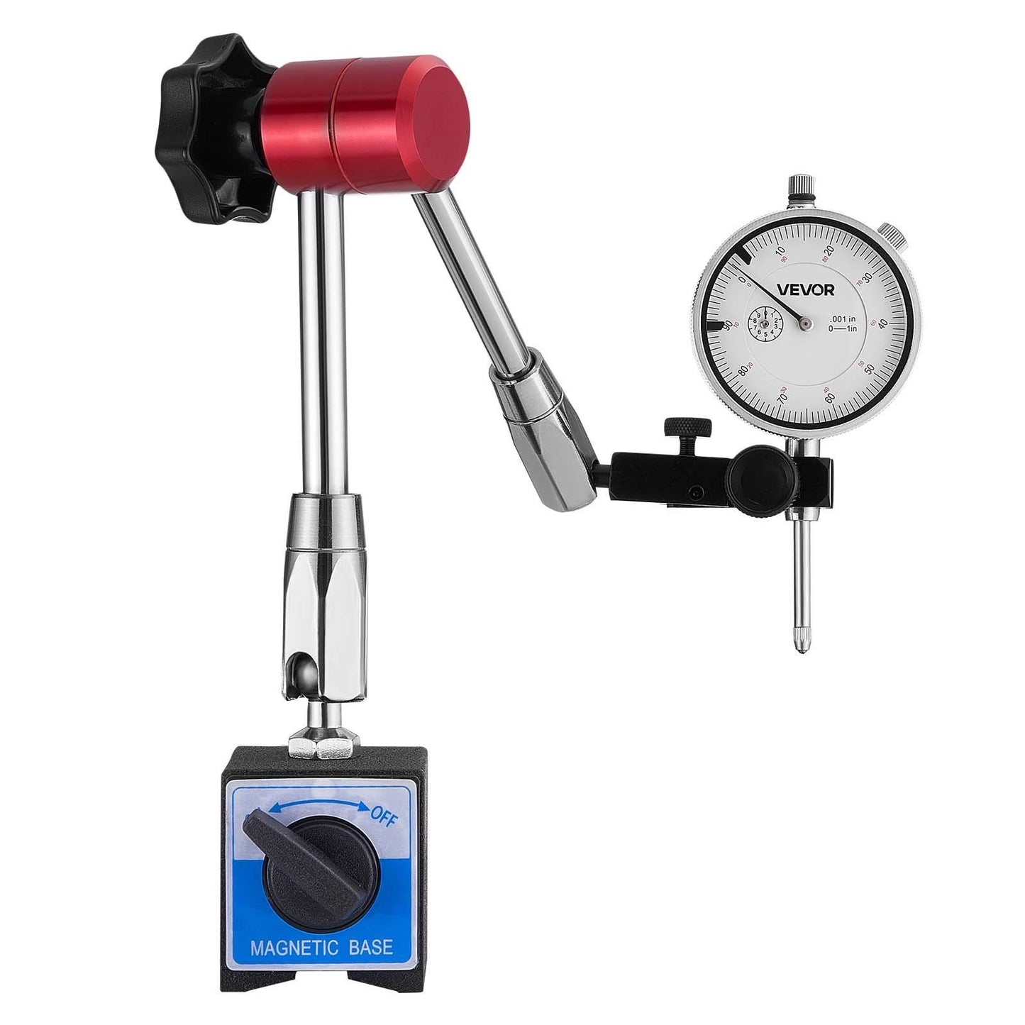 Dial Test Indicator with Magnetic Flexible Base Stand, 0.03 mm Accuracy, 0-25.4mm Range, Fine Adjustable Long V952-NJCLGJGJDBFBE9F6A001V0