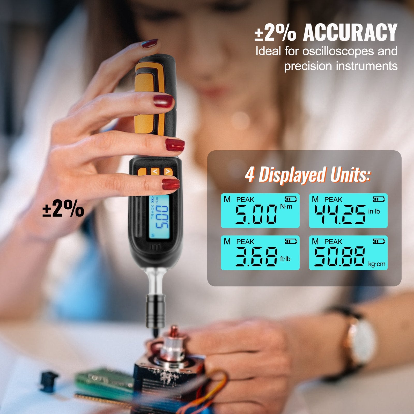 Digital Torque Screwdriver 1/4" Range 2.65-70.67in/lb w/ 0.01N.m Increment V952-NJLSDSXK26670HHEWV0