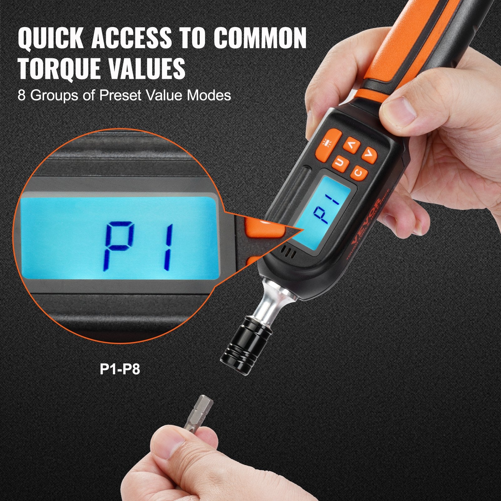 Digital Torque Screwdriver 1/4" Range 2.65-70.67in/lb w/ 0.01N.m Increment V952-NJLSDSXK26670HHEWV0